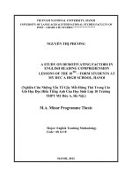 A study on demotivating factors in english reading comprehension lessons of the 10th   form students at my duc a high school, hanoi 
