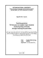 Dạy ngữ pháp cho sinh viên năm thứ nhất không chuyên tiếng anh tại trường đại học phương đông thông qua các hoạt động chú trọng vào n 