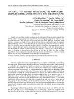 Oxy hóa tinh bột hạt mít sử dụng tác nhân Natri Hypochlorite: Ảnh hưởng của điều kiện phản ứng
