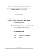 Designing an english syllabus for the third year students at FLD, nghe an teacher training college  m a thesis linguistics 60 14 10 