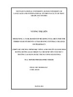 Designing a task based ESP reading syllabus for the third year students at hai duong central college of pharmacy 