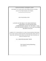 A study on the impact of using portfolio assessment on english reading comprehension ability of the first – year english major students at ha nam teachers’ training college002 