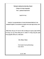 Teachers conceptualization of using task based method in the standard english 11 coursebook at nguyen viet xuan high school, vinh phuc 