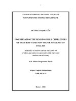 Investigating the reading skill challenges of the first year non major students of english 