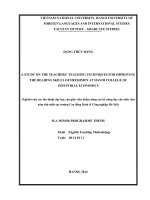 A study on the teachers’ teaching techniques for improving the reading skills of freshmen at hanoi college of industrial economics   m a thesis 