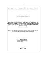 Teachers and students perceptions of effective reading comprehension tasks with reference to tieng anh textbook 12 a survery study at dai mo high school 