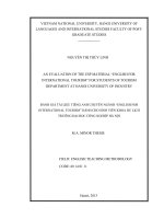 An evaluation of the ESP material english for international tourism for students of tourism department at hanoi university of industry 