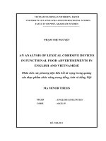 An analysis of lexical cohesive devices in funtional food advertisements in english and vietnamese 