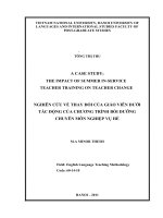 A case study the impact of summer in service teacher training on teacher change 