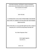 A contrastive analysis of proverbs and idioms relating to animals in english and vietnamese equivalents 