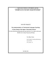 The implementation of task based language teaching a case study of the upper secondary school 