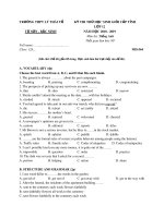 Đề thi thử học sinh giỏi cấp tỉnh môn Tiếng Anh 12 năm học 2018-2019 – Trường THPT Lý Thái Tổ (Mã đề 564)