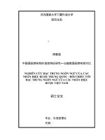 Nghiên cứu đặc trưng ngôn ngữ của các nhãn hiệu rượu trung quốc   đối chiếu với đặc trưng ngôn ngữ của các nhãn hiệu rượu việt nam   