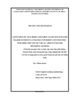 Attitudes of teachers and first year non english major students at hanoi university of industry towards the use of visual AIDS in english speaking lessons  