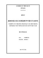 Nghiên cứu phương pháp đặt câu hỏi trong giờ khẩu ngữ tiếng hán sơ cấp ở việt nam  luận văn ths  khoa học giáo dục 601401 
