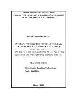 External factors that affect vocabulary learning of grade 10 students at a high school in hanoi  