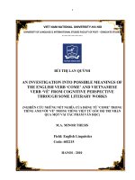 An investigation into possible meanings of the english verb come and vietnamese verb về from cognitive perspective through some literary works 