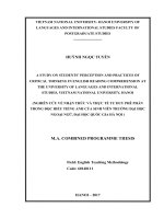 Nghiên cứu về nhận thức và thực tế tư duy phê phán trong đọc hiểu tiếng anh của sinh viên trường đại học ngoại ngữ, đại học quốc gia hà nội 