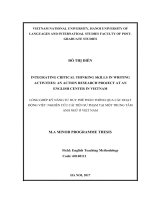 Integrating critical thinking skills in writing activities an action research project at an english center in vietnam 