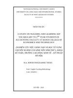 A study on teaching and learning ESP vocabulary to 2nd year students in accounting faculty at hanoi college of economics and technology 