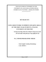 Using group work to improve speaking skills of the first year students at hanoi university of industry  