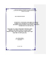 Students attitudes towards teachers corrective feedback in writing at the boarding high school for ethnic minority students in tuyen quang 