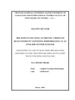 The effects of using authentic videos on IELTS students’ listening performance at an english center in ha noi 