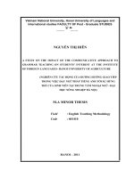 A study on the impact of the communicative approach to grammar teaching on students interest at the institute of foreign language hanoi university of agriculture 