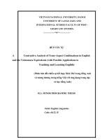 A contrastive analysis of tense aspect combinations in english and the vietnamese equivalents ( with possible applications to teaching and learning english) 