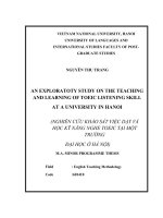 An exploratory study on the teaching and learning of TOEIC listening skill at a university in hanoi 