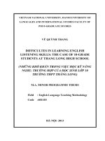 Difficulties in learning english listening skills the case of 10 grade students at thang long high school   m a thesis linguistics 60 14 10 