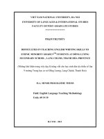Difficulties in teaching english writing skills to ethnic minority grade 9th students at đồng lương secondary school, lang chánh, thanh hóa province  