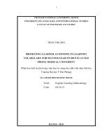 Promoting learner autonomy in learning vocabulary for second year students at hai phong medical university 