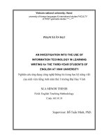 An investigation into the use of information technology in learning writing for the third year students of english at vinh university  