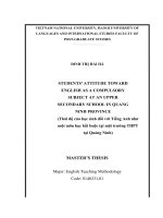 Students’ attitude toward english as a compulsory subject at an upper secondary school in quang ninh province 