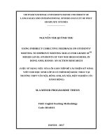VIỆC sử DỤNG VIỆC sửa lỗi GIÁN TIẾP để cải THIỆN kỹ NĂNG VIẾT CHO học SINH lớp 10 có TRÌNH độ KHÁC NHAU tại TRƯỜNG THPT vân nội, ĐÔNG ANH 