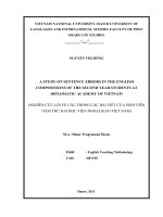 A study on sentence errors of the english compositions of the second year students at diplomatic academy of vietnam  