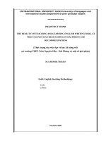 The reality of teaching and learning english writing skill at tran nguyen han high school in hai phong and recommendations 