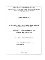 Developing students’ speaking skill through project  based learning  m a  thesis linguistics 60 14 01 11 