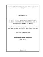 A study on the techniques for teaching reading skill to large english classes at the peoples police academy 