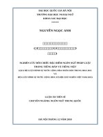 Nghiên cứu đối chiếu đặc điểm ngôn ngữ pháp luật trong tiếng hán và tiếng việt (qua bộ luật hình sự nước cộng hòa nhân dân trung hoa năm 2015  