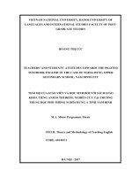 Teachers’ and students’ attitudes towards the piloted textbook english 10 the case of nghia hung upper secondary school, nam dinh city 