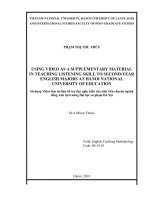 Using video as a supplementary material in teaching listening skill to second year english major at hanoi national university of education 