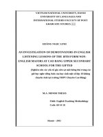 An investigation of demotivators in english listening lessons of the 10th form non  english majors at cao bang upper secondary school for the gifted  