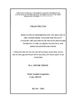 Dificulties in memorizing ESP vocabulary in the couse book english for finance faced by the second year non english major students at the academy of finance and some suggested solutions 