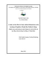 A study on the effects of some cultural dimensions on the learning of english at thanh hoa medical college 