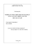 Nghiên cứu phát triển một số giải thuật nâng cao chất lượng tạo ảnh siêu âm cắt lớp   luận án TS  kỹ thuật điện, điện tử và viễn thông 625202 