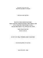 Quản lý hoạt động dạy học theo chương trình giáo dục phổ thông mới ở các trường trung học cơ sở, thành phố móng cái, tỉnh quảng ninh 