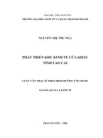 Phát triển khu kinh tế cửa khẩu tỉnh lào cai 