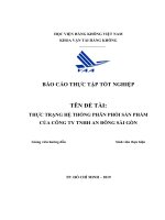Báo cáo thực tập tốt nghiệp thực trạng hệ thống phân phối sản phẩm của công ty TNHH an đông sài gòn 